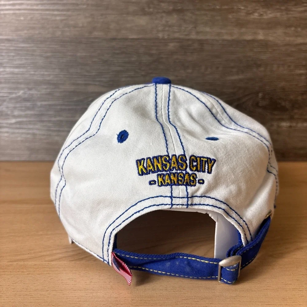 Kansas Speedway Hat Cap Strap‎ Back Blue Yellow Racing Adjustable